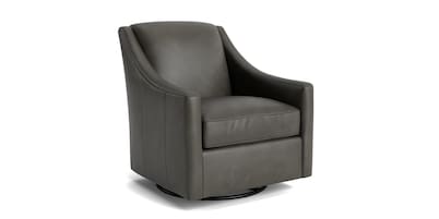 Corinna Leather Slope Arm Swivel Glider Chair