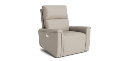 Harris Leather Pad Arm Swivel Glider Power Recliner