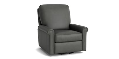 Thompson Leather Panel Arm Swivel Glider Chair