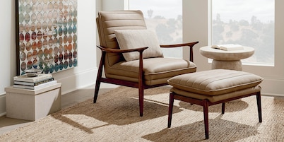 Ellis Leather Ottoman