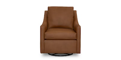 Sloan Leather Slope Arm Swivel Glider Chair
