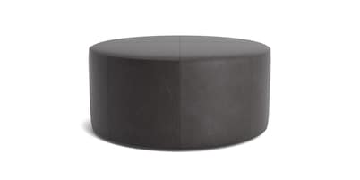 Kelly Leather Round Ottoman