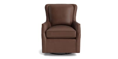 Kent Leather Slope Arm Swivel Glider