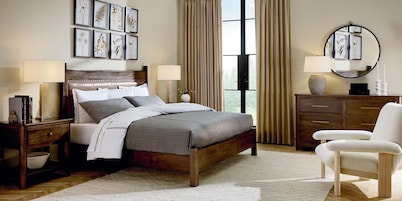 Heritage Live Edge Leather Upholstered Bed