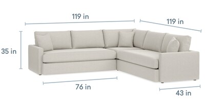 Allure Track Arm Bench Seat L-Shaped Sectional