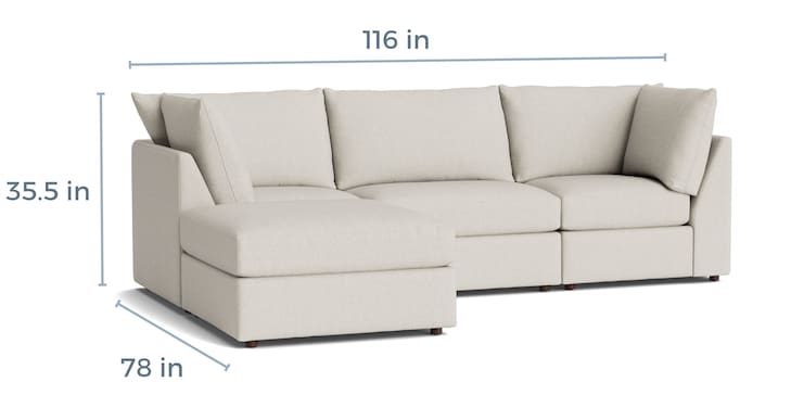 Beckham 4 Piece Sectional + Ottoman image number 1