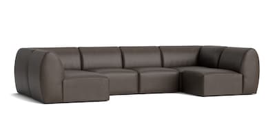 Clyde Leather Modular U-Shaped Sectional