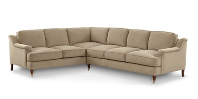 Stockten English Arm L-Shape Sectional with Casters