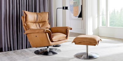 Dunn Leather Swivel Arm Chair