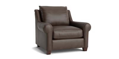 Ellery Leather Roll Arm Chair