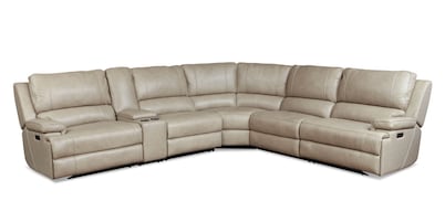 Parsons Leather Power Reclining Sectional 