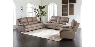 Parsons Leather Power Reclining Sectional 