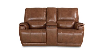 Burlington Leather Power Reclining Loveseat with Center Console