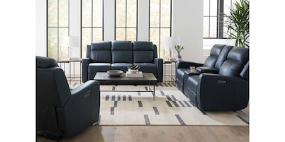 Norwood Leather Power Reclining Loveseat with Center Console
