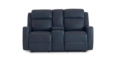 Norwood Leather Power Reclining Loveseat with Center Console