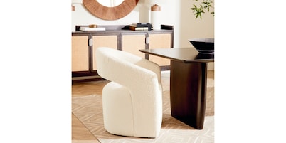Aries Upholstered Dining Chair with Casters