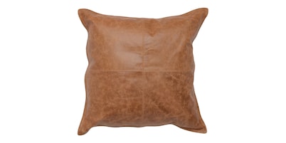 Dumont Leather Chestnut Square Pillow Cover