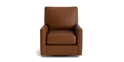 True Custom® Leather Track Arm Swivel Chair