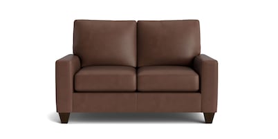 True Custom® Leather Large Track Arm Loveseat