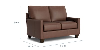 True Custom® Leather Track Arm Loveseat