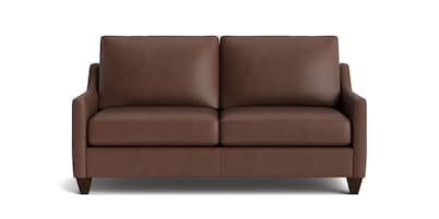 True Custom® Leather Slope Arm Studio Sofa