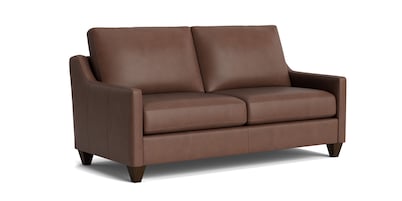 True Custom® Leather Slope Arm Studio Sofa