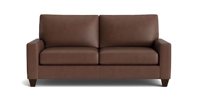 True Custom® Leather Large Track Arm Studio Sofa