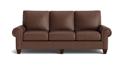 True Custom® Leather Large Panel Arm Sofa