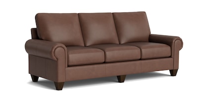 True Custom® Leather Large Panel Arm Sofa
