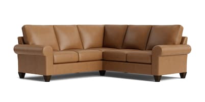 True Custom® Leather Large Roll Arm L-Shaped Sectional
