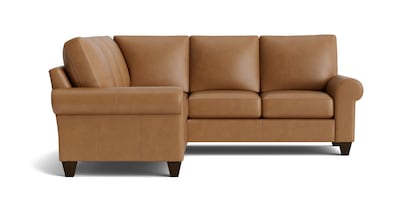 True Custom® Leather Large Roll Arm L-Shaped Sectional