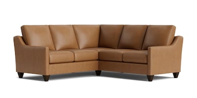 True Custom® Leather Slope Arm L-Shaped Sectional