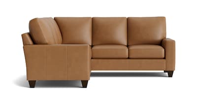 True Custom® Leather Large Track Arm L-Shaped Sectional