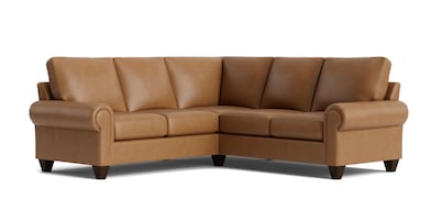 True Custom® Leather Large Panel Arm L-Shaped Sectional