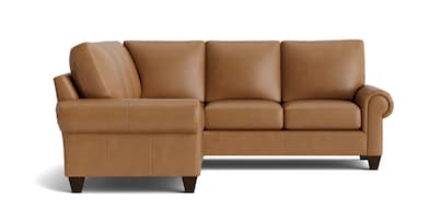 True Custom® Leather Large Panel Arm L-Shaped Sectional