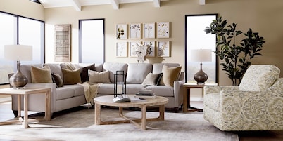 True Custom® Leather Slope Arm L-Shaped Sectional