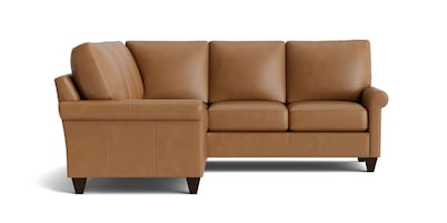 True Custom® Leather Roll Arm L-Shaped Sectional