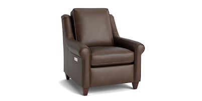 Magnificent Motion Leather Roll Arm Power Wall Recliner