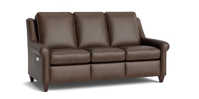 Magnificent Motion Leather Roll Arm Reclining Sofa