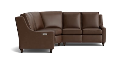 Magnificent Motion Leather Slope Arm Reclining Sectional